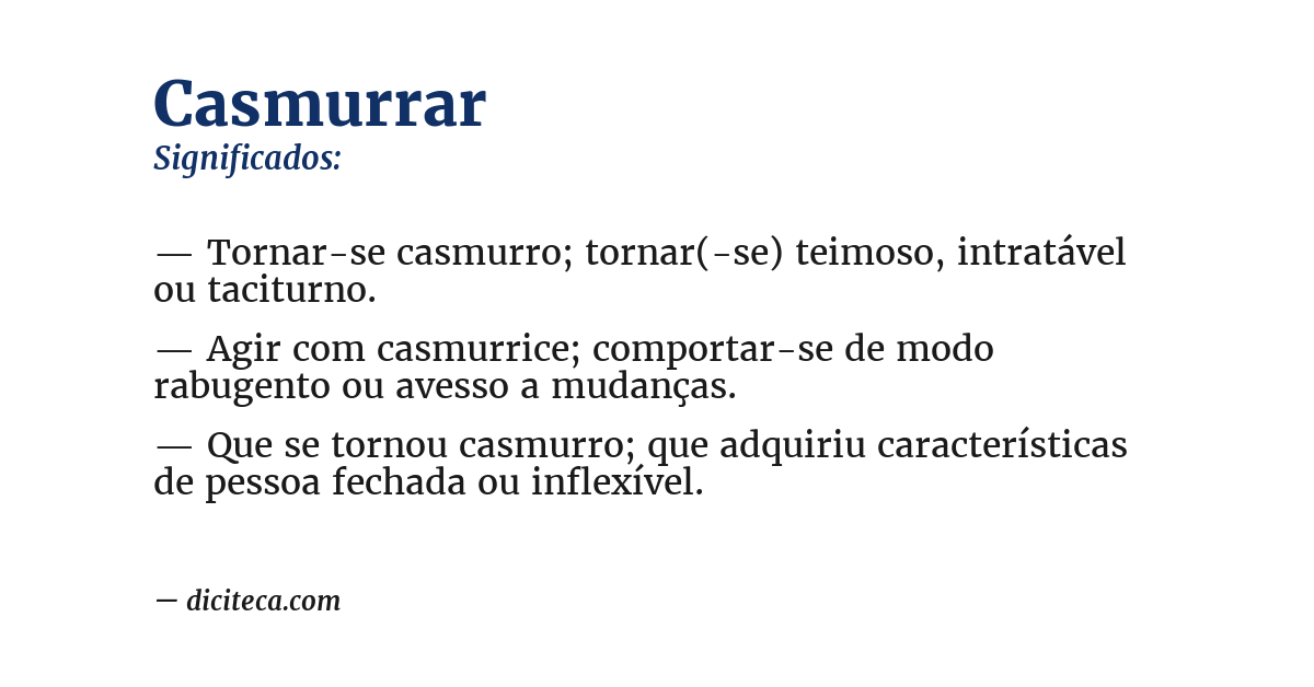 Significado de casmurrar