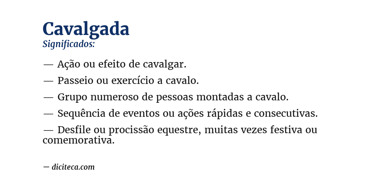 Significado de cavalgada