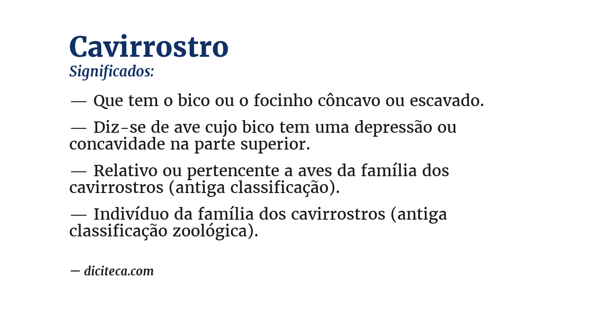 Significado de cavirrostro