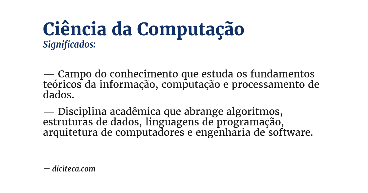 Significado de ciência da computação