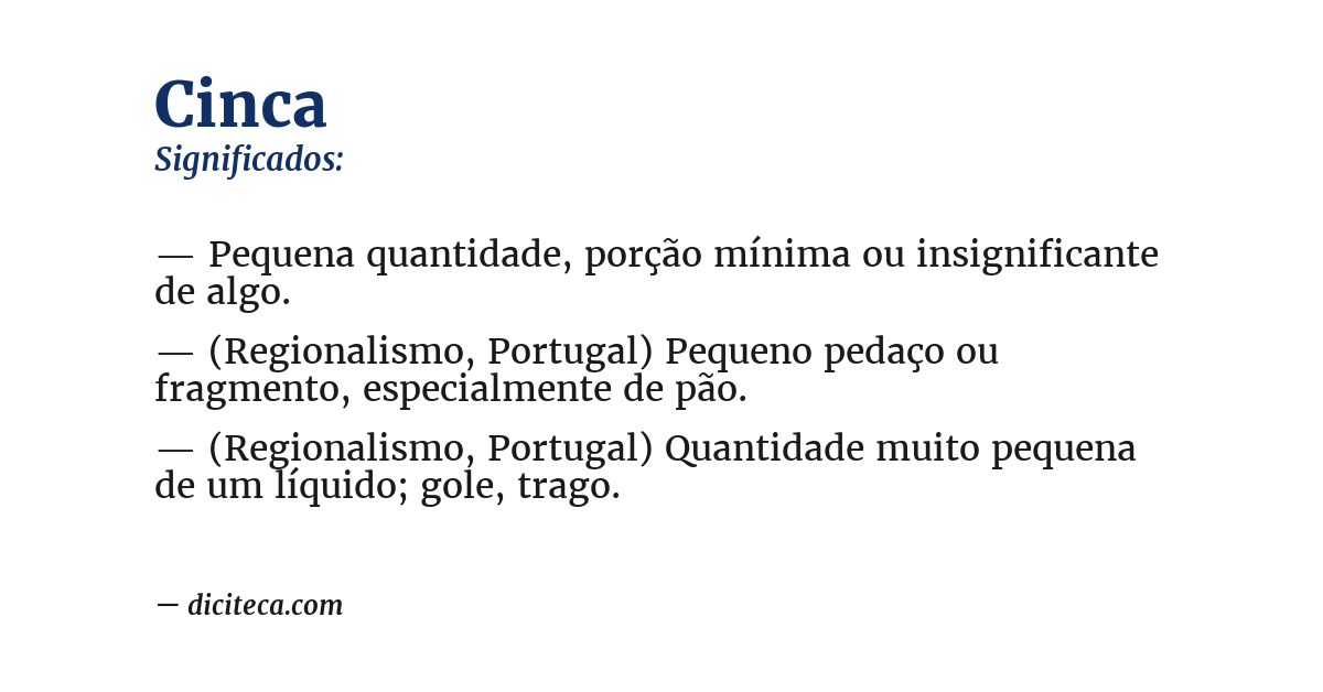 Significado de cinca