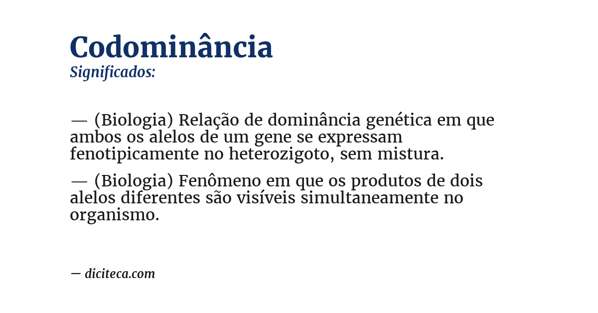 Significado de codominância
