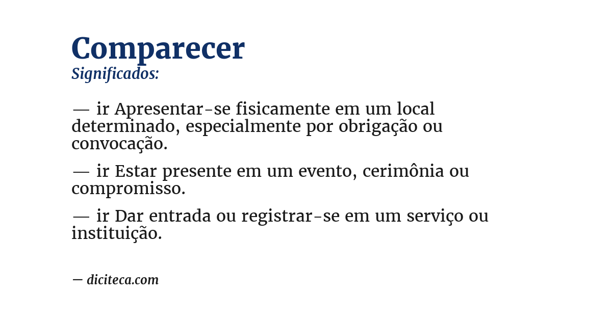Significado de comparecer