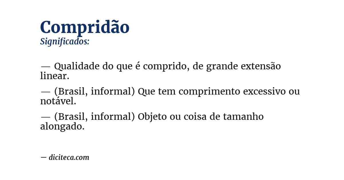Significado de compridão