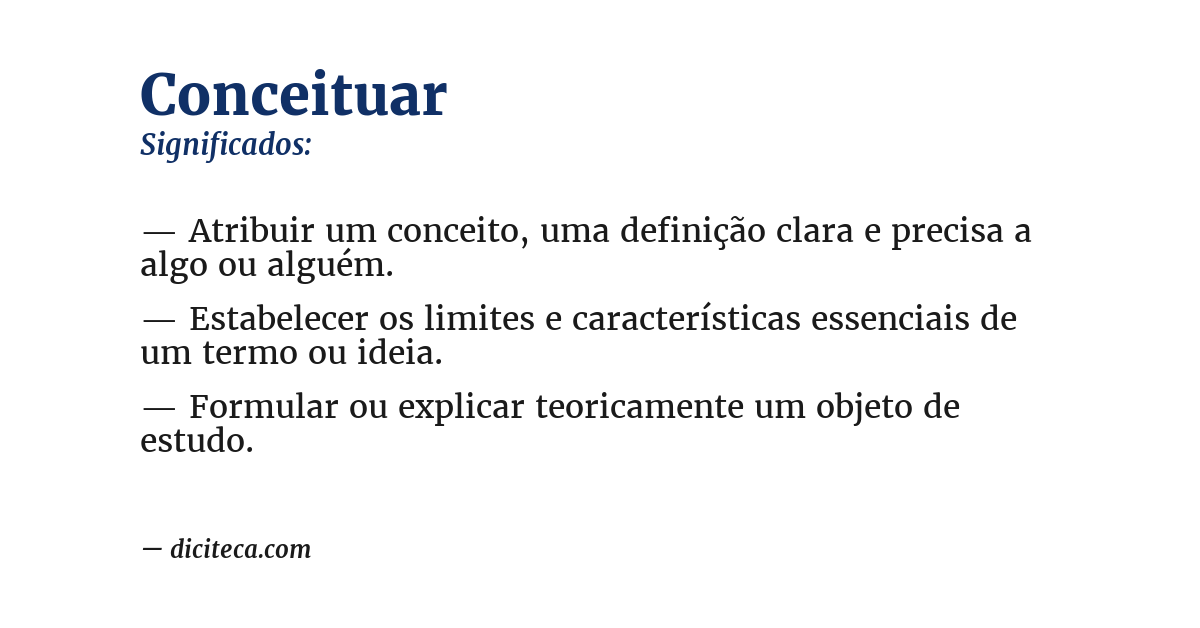 Significado de conceituar