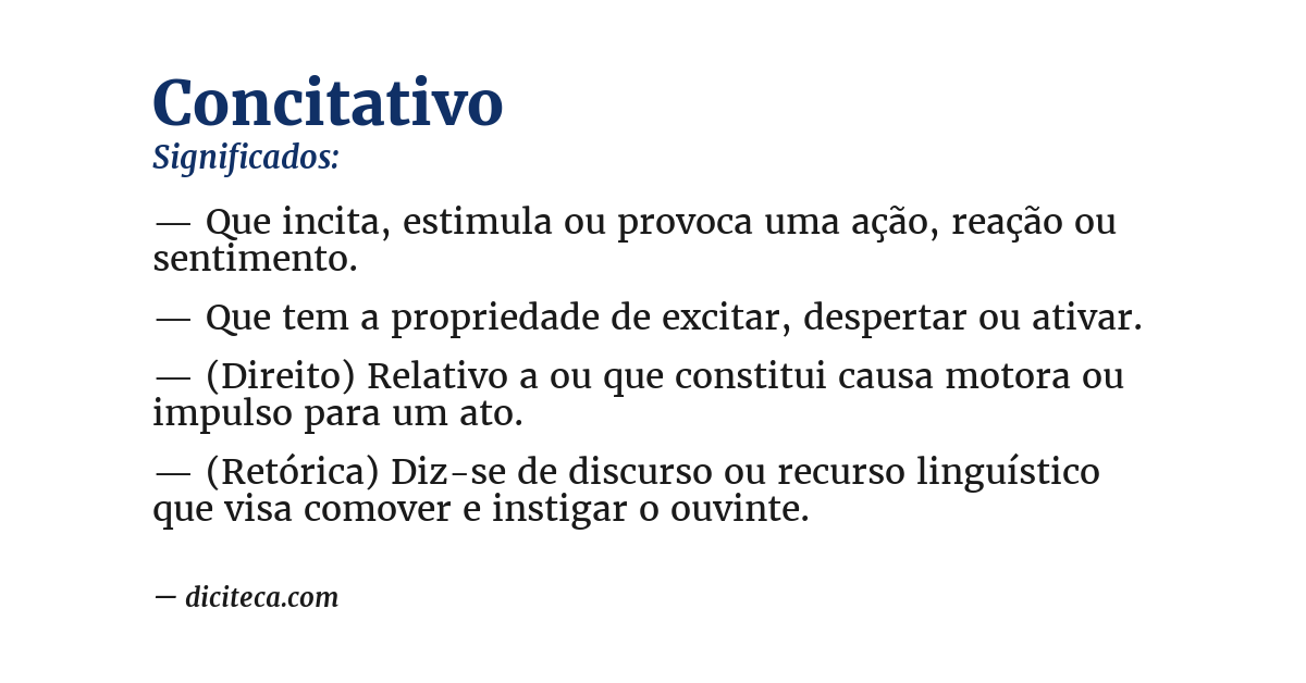 Significado de concitativo