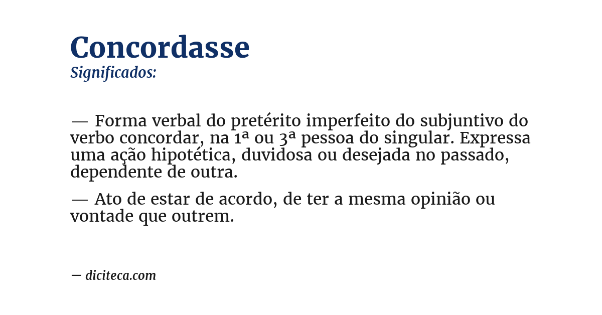 Significado de concordasse