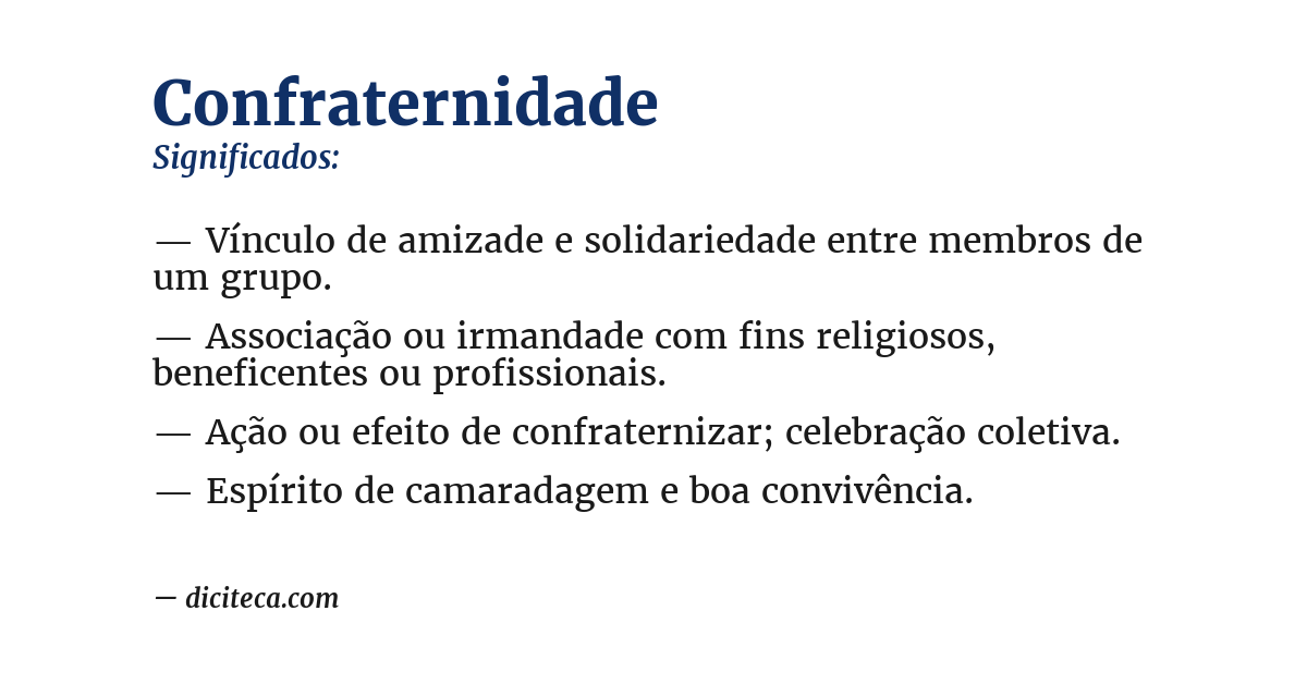 Significado de confraternidade