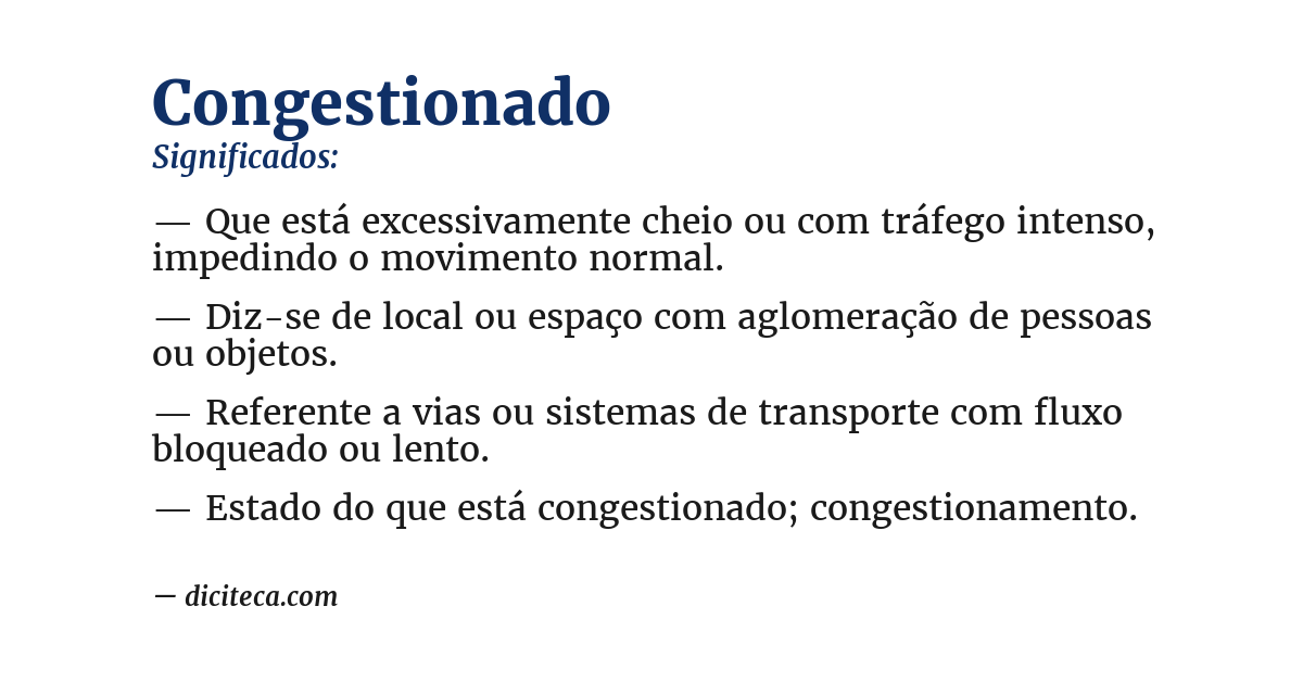 Significado de congestionado