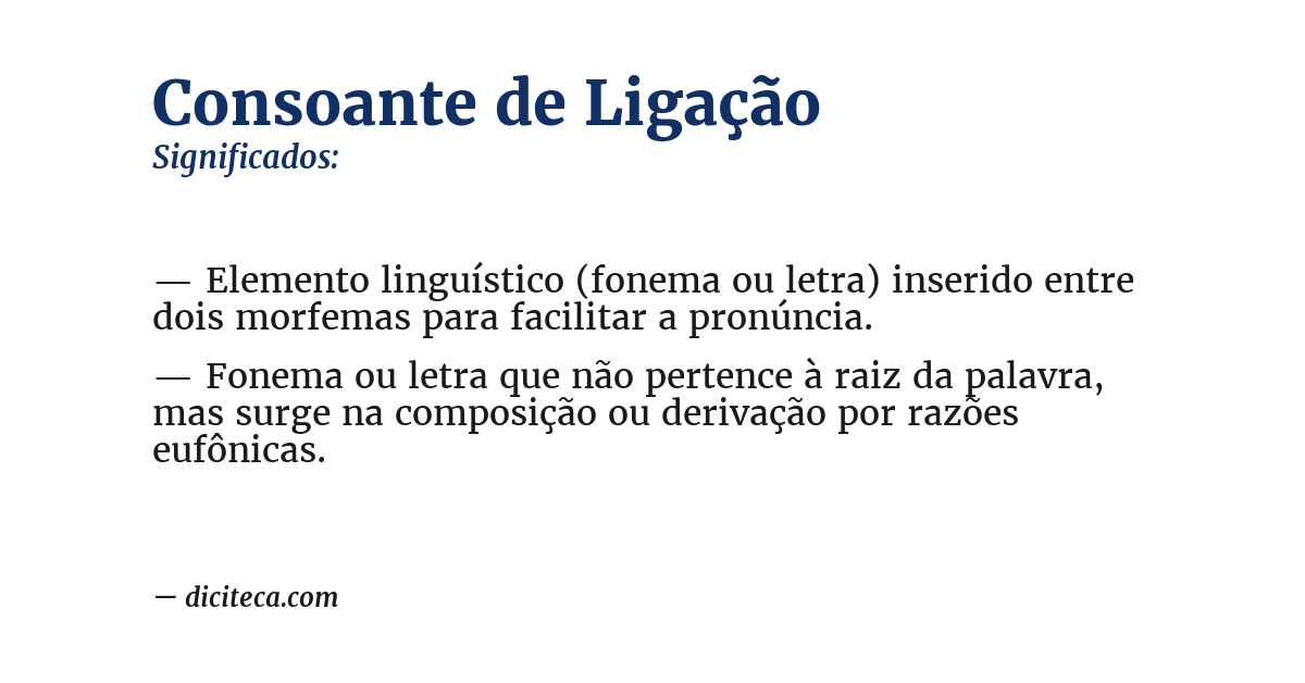 Significado de consoante de ligação