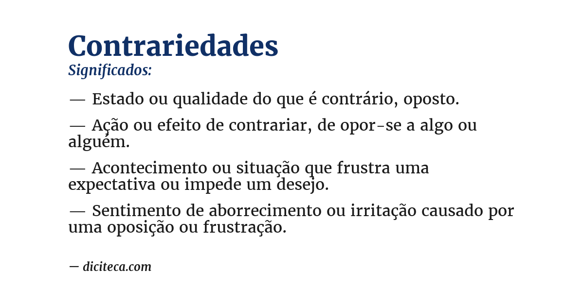 Significado de contrariedades