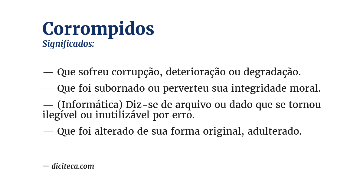 Significado de corrompidos