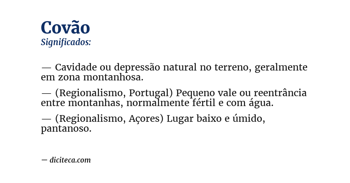 Significado de covão