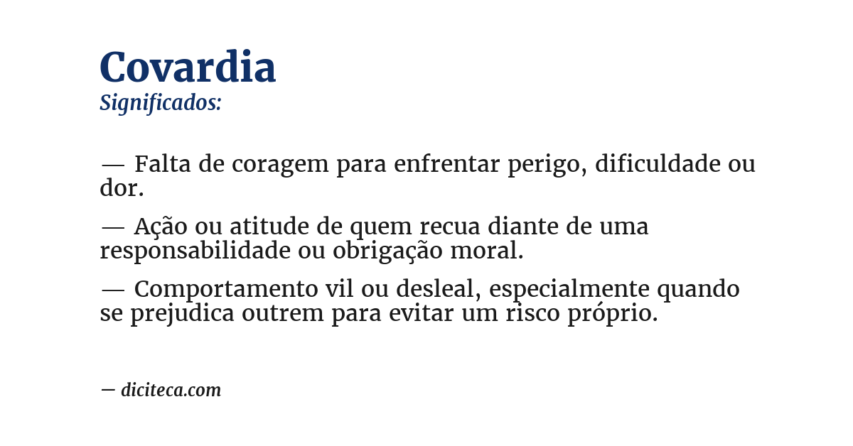 Significado de covardia