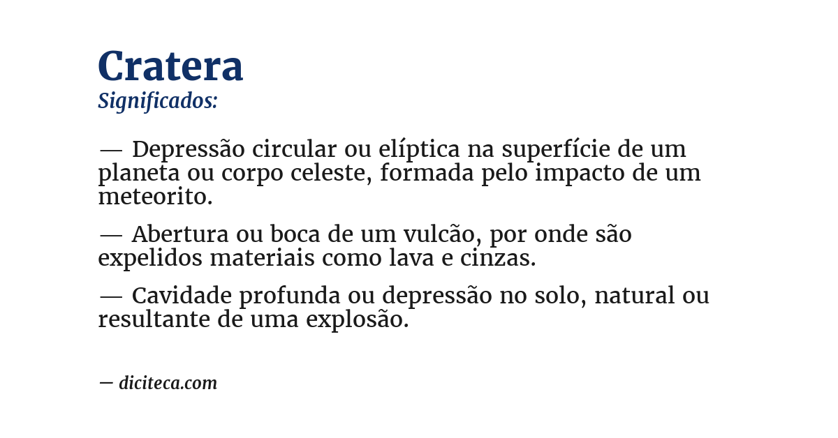 Significado de cratera