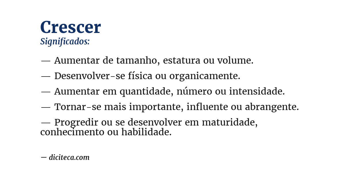 Significado de crescer