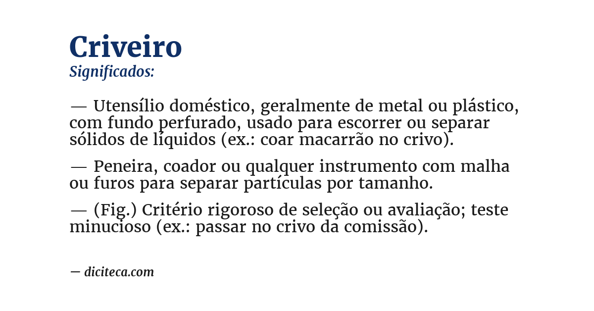 Significado de criveiro