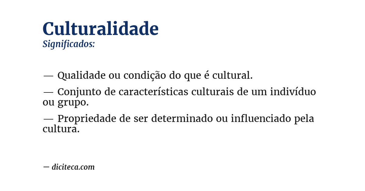 Significado de culturalidade