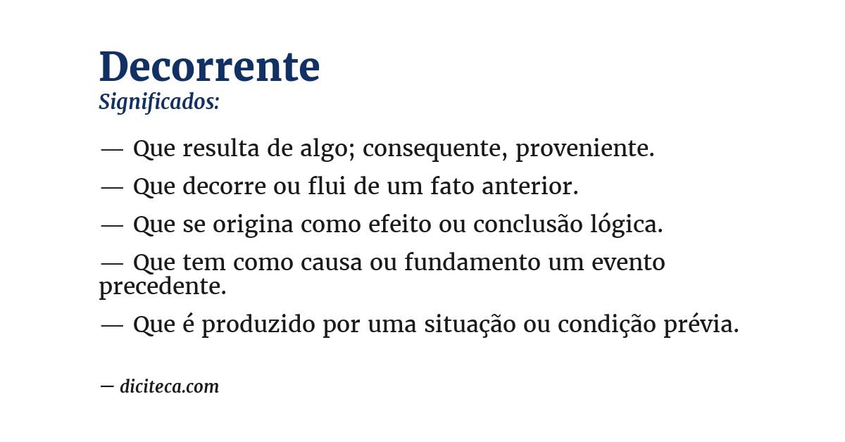 Significado de decorrente