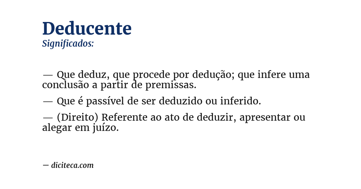 Significado de deducente