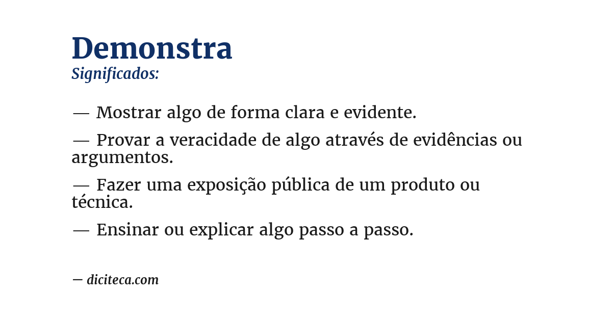 Significado de demonstra