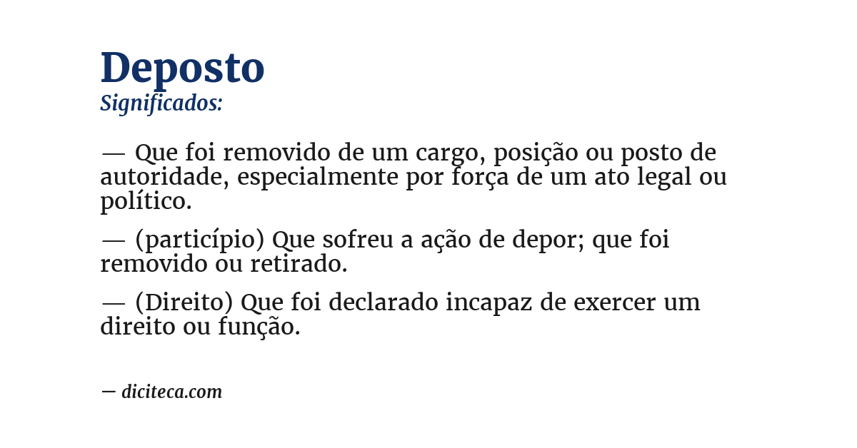 Significado de deposto