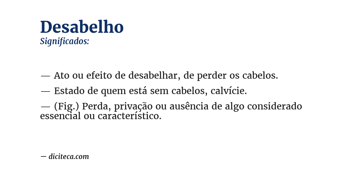 Significado de desabelho