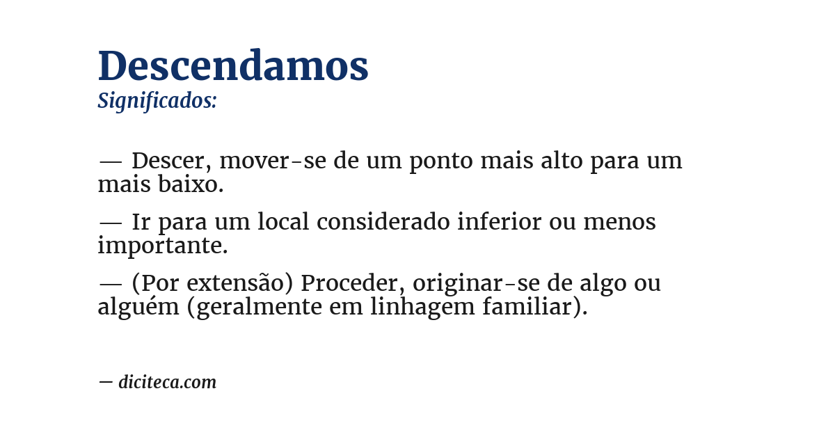 Significado de descendamos