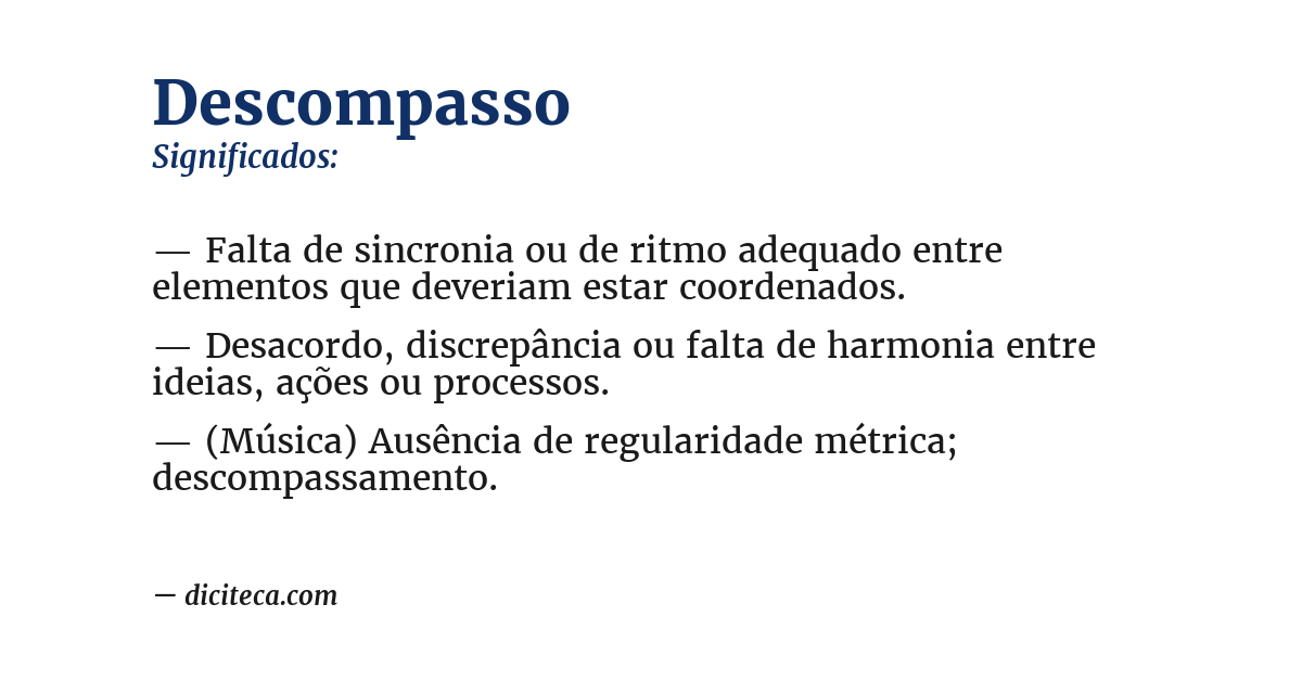 Significado de descompasso
