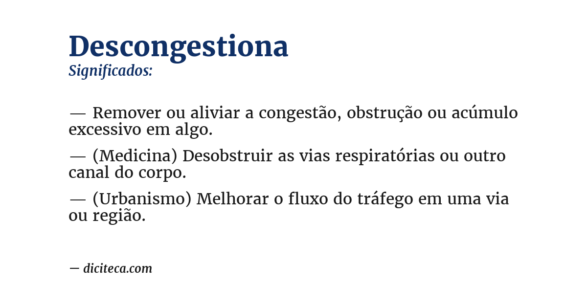 Significado de descongestiona