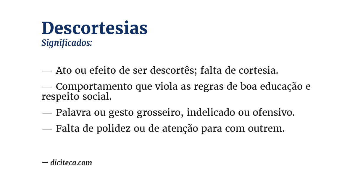 Significado de descortesias