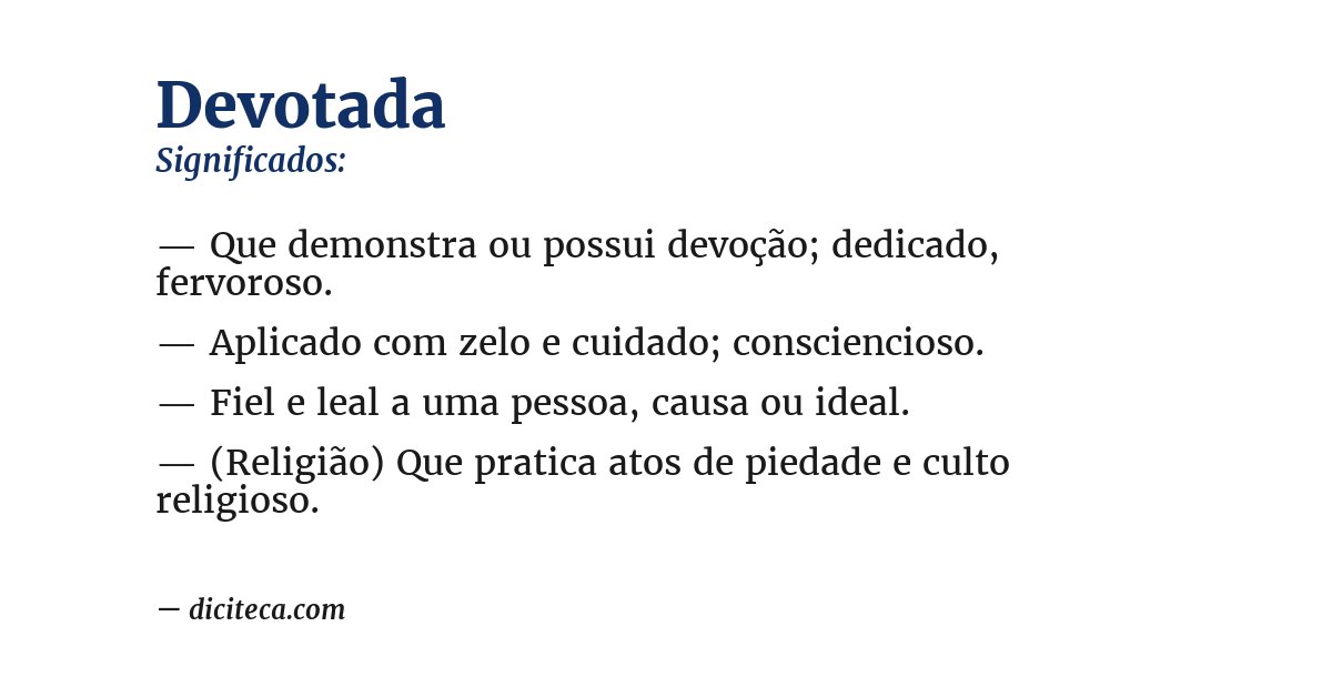 Significado de devotada