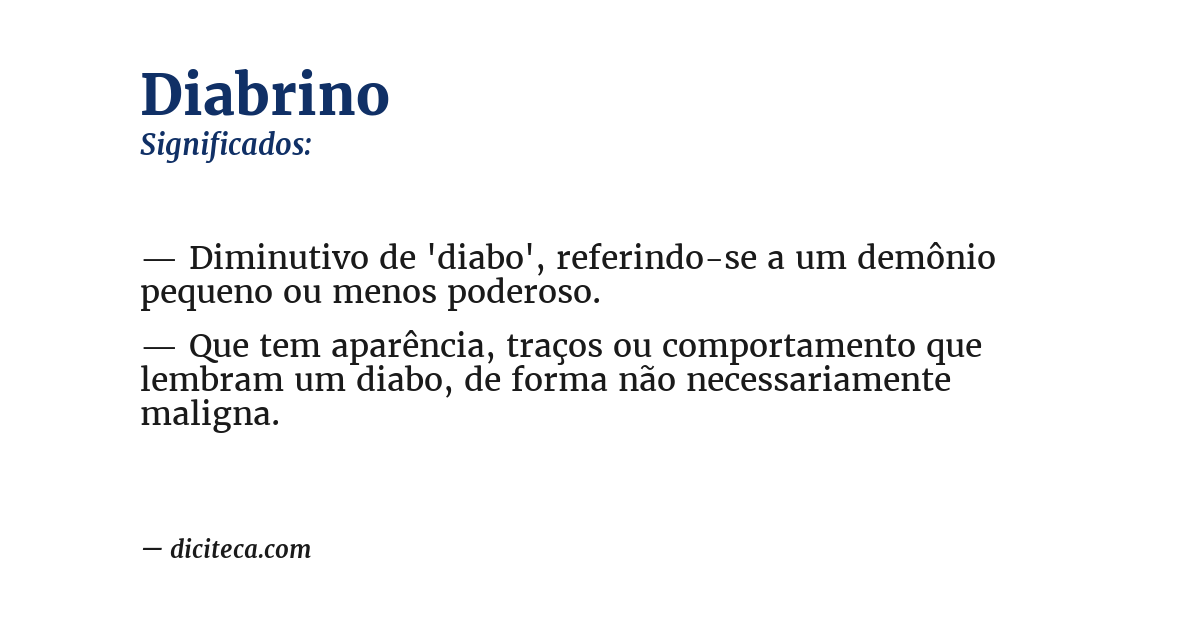 Significado de diabrino
