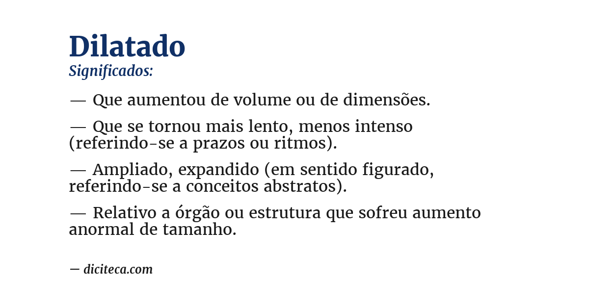 Significado de dilatado