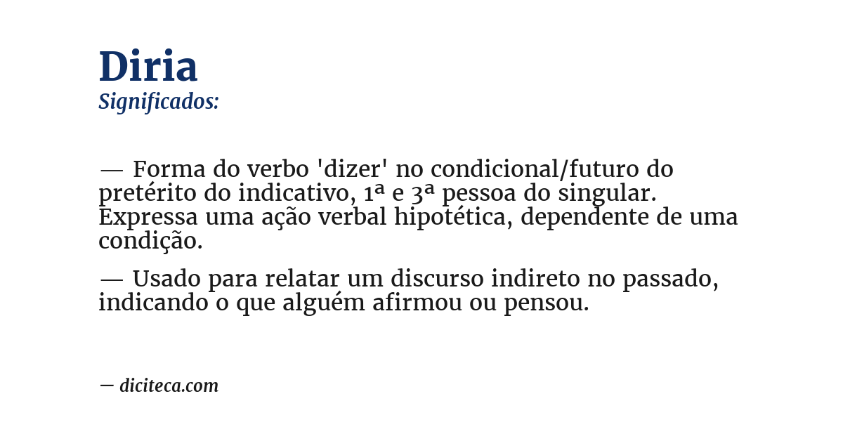 Significado de diria