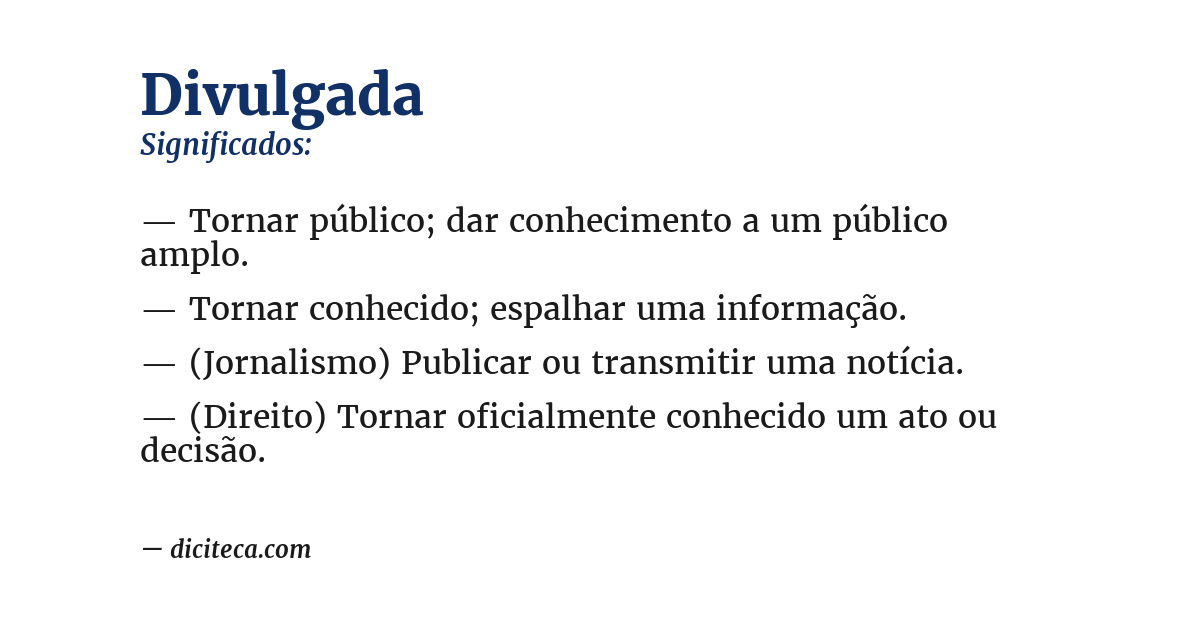 Significado de divulgada