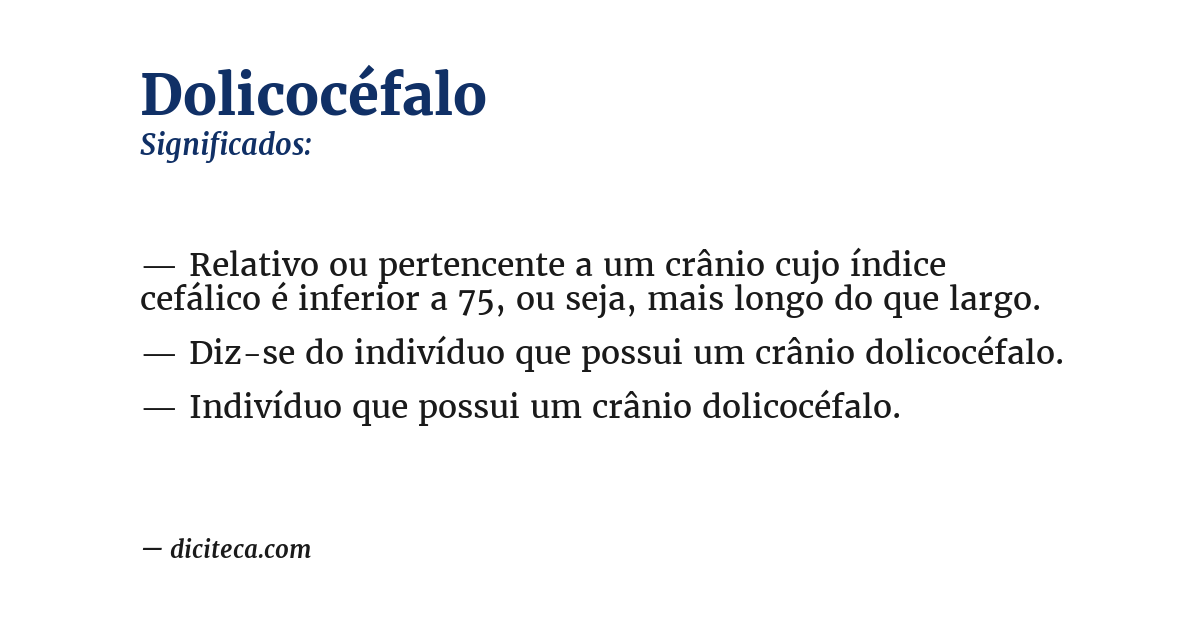 Significado de dolicocéfalo