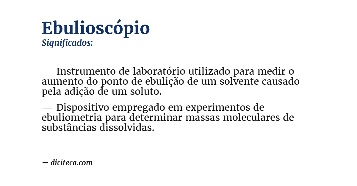 Significado de ebulioscópio
