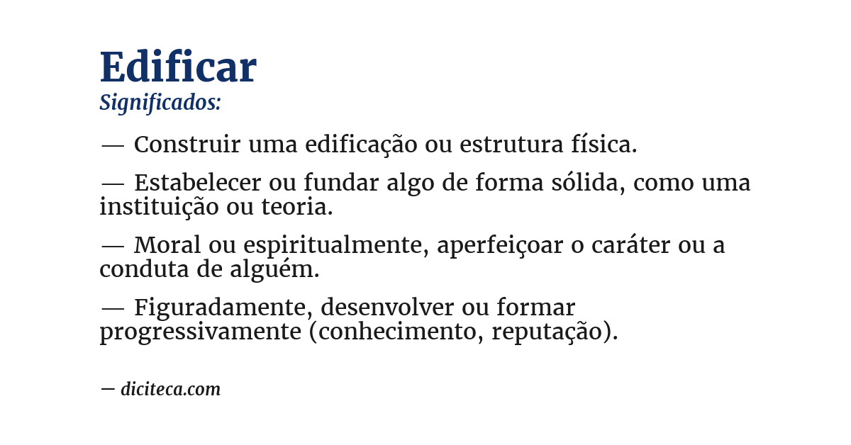 Significado de edificar
