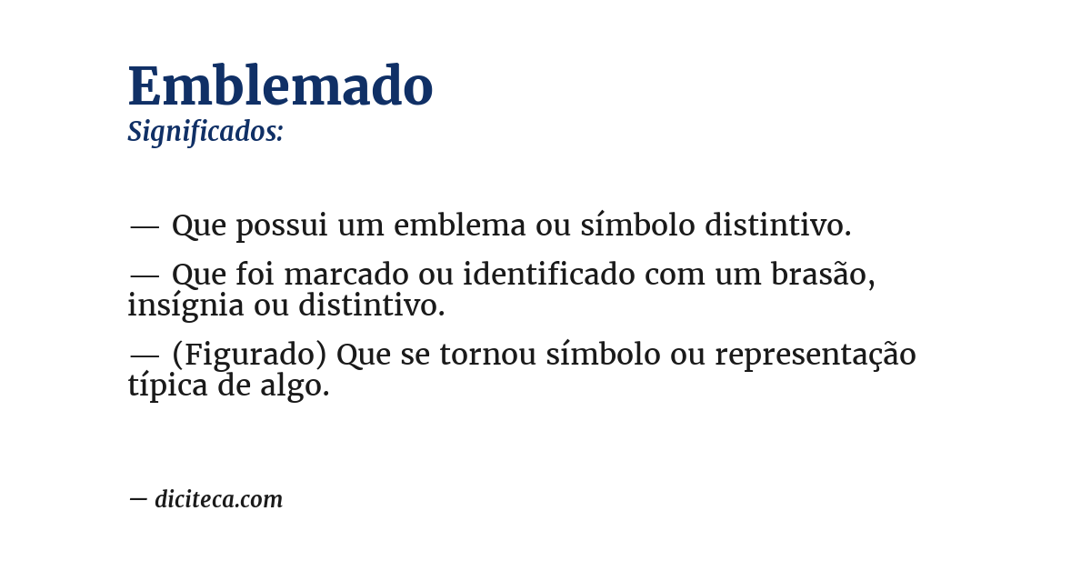 Significado de emblemado