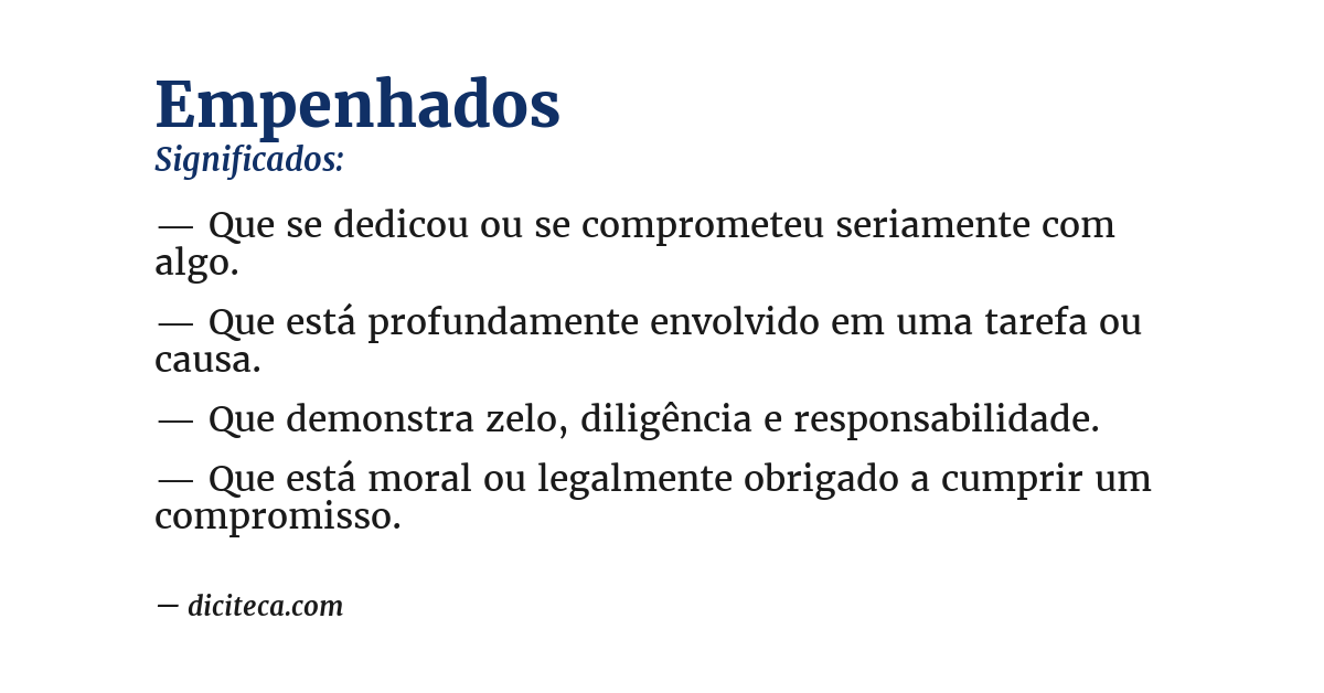 Significado de empenhados