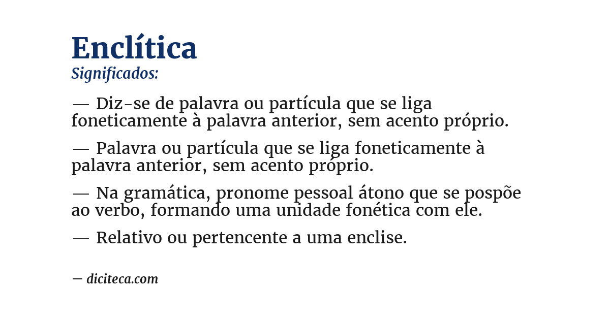 Significado de enclítica
