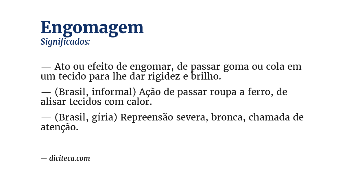 Significado de engomagem