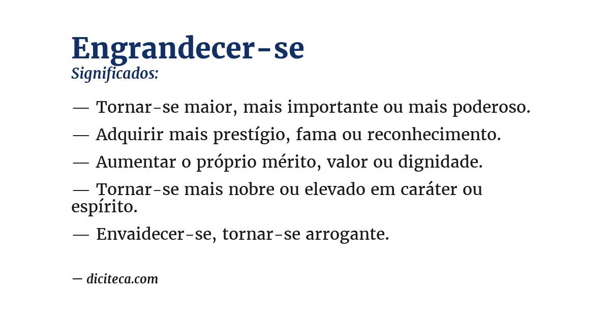 Significado de engrandecer-se
