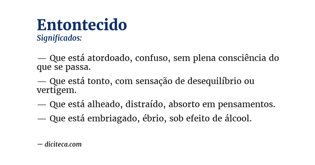 Significado de entontecido