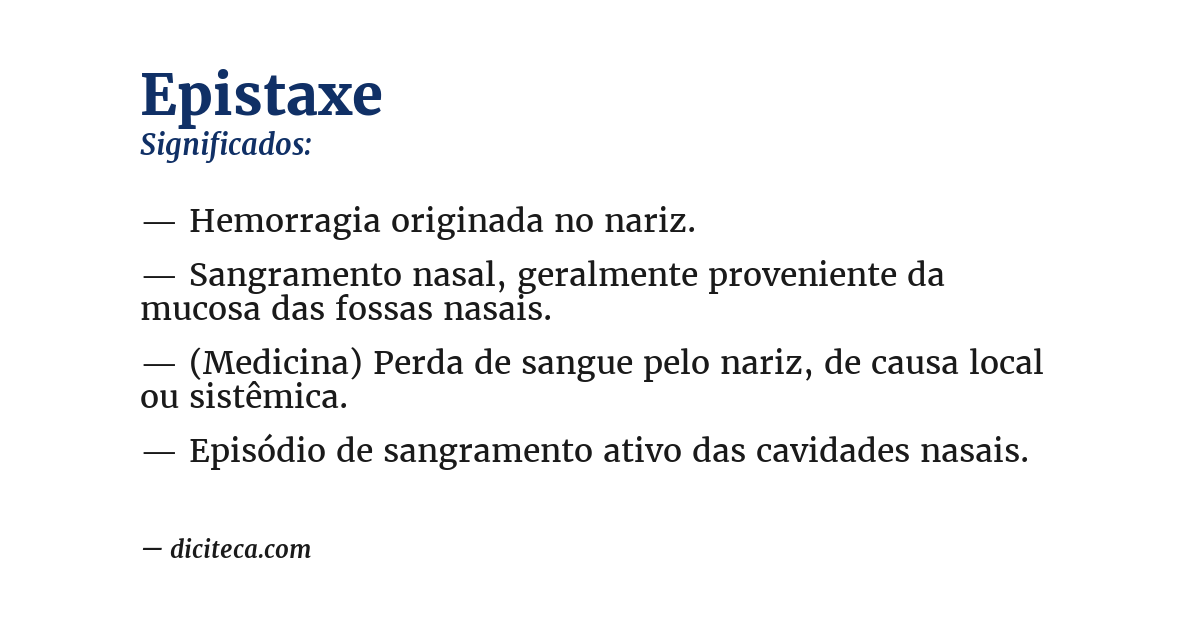 Significado de epistaxe