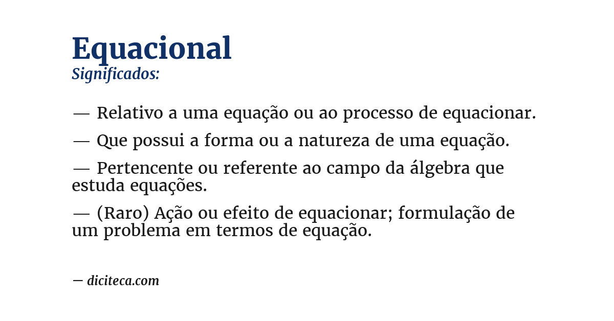 Significado de equacional