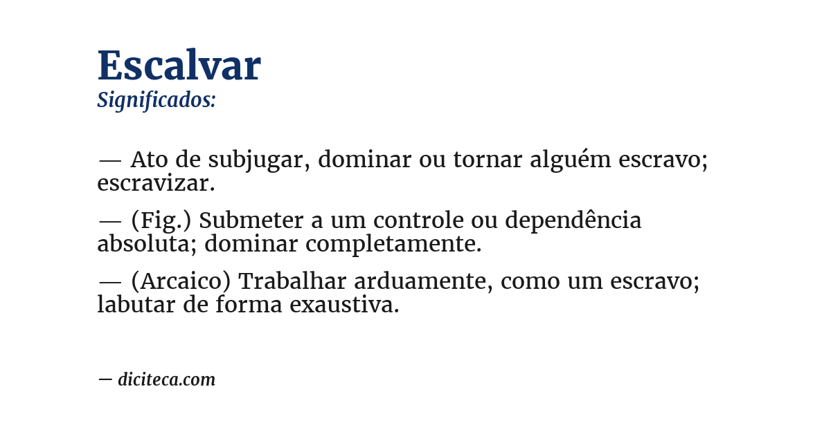 Significado de escalvar