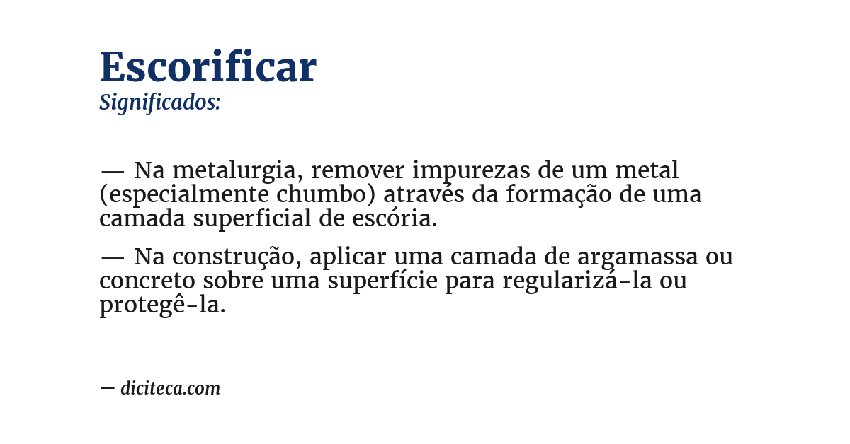 Significado de escorificar