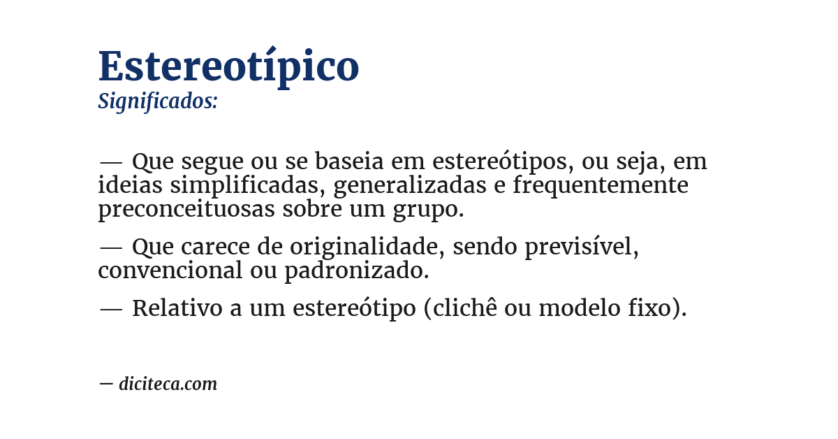 Significado de estereotípico